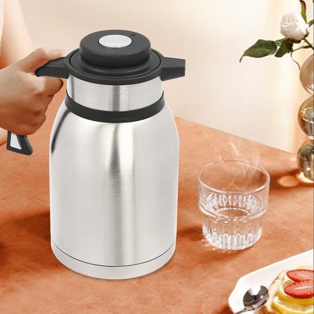 TEMU 2l Stainless Steel Insulated Coffee Pot, Home Office Tea Thermal Insulation Teapot For Parties, Camping, Travel, Weddings And Picnics