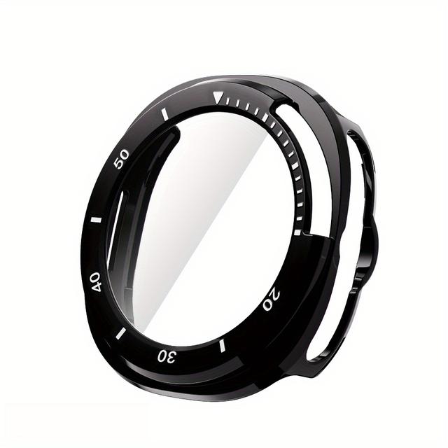TEMU Funda para PC para Samsung Galaxy Watch 8 Classic 46mm, Adiciones, Protector de Pantalla de Vidrio Templado, Bumper, Cubierta para Galaxy Watch 8 Classic