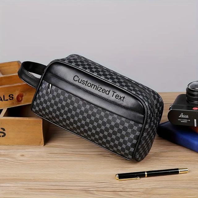 TEMU حقيبة يد فاخرة للرجال ذات سعة كبيرة - حقيبة أوراق متينة متعددة الأقسام، متوفرة بلون بني ذهبي/بني/أسود، مع ملمس منسوج، مع أدوات وجيوب بسحاب - مثالية لرحلات العمل والمناسبات الرسمية