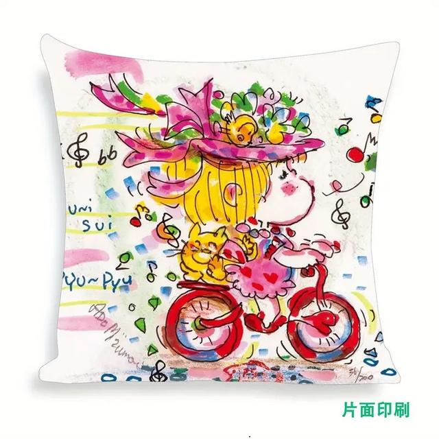 TEMU 鳥の絵本猫イラスト 面白い教育 2枚セット クッションカバー パターン インテリアデコレーション ギフト かわいい昼寝 通気性 リビン テーブル 家庭用 北欧風 オール ン スタイル, スタイルの枕カバー,鳥のイラストパターン,猫のイラストプリント,高品質印刷,通気性のあるファカバー