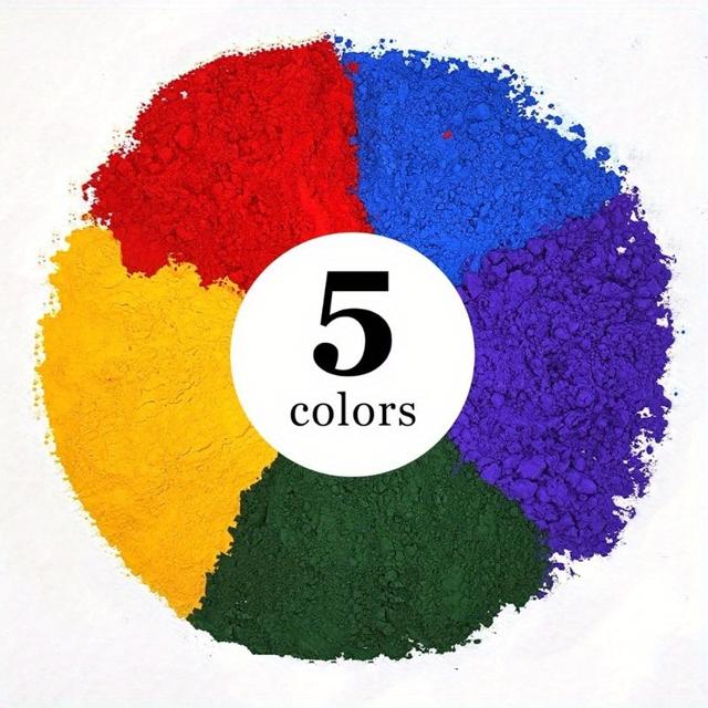 TEMU 5 Colors 30ml Pigment, Iron Oxide Pigment Powder, Dye Color Pigment For Clay, Plaster, Coloring Powder (5 Colors)