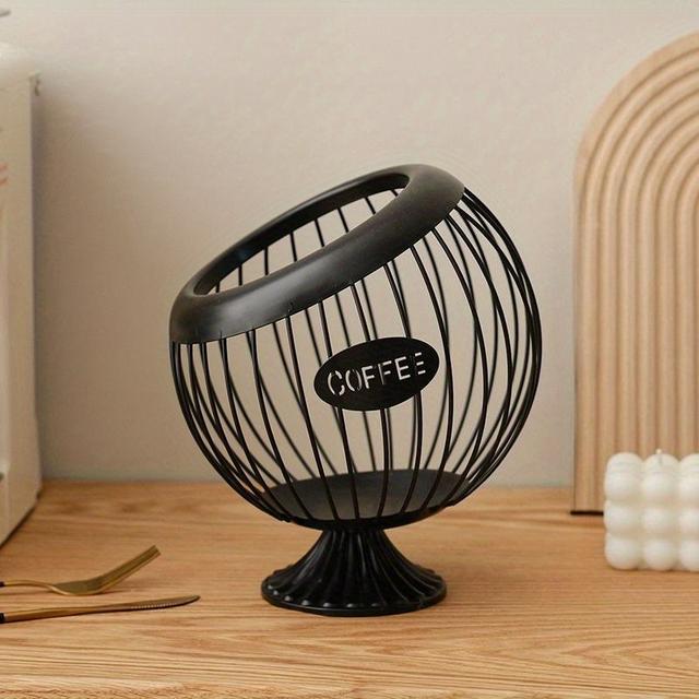 TEMU 6 Colors , 1pc Of Tall Coffee Capsule Storage Basket, Minimalist Capsule Holder, Holder, Openwork Basket, Kitchen And Living Room Desktop Sorting Storage Basket, Slanted Mouth Basket