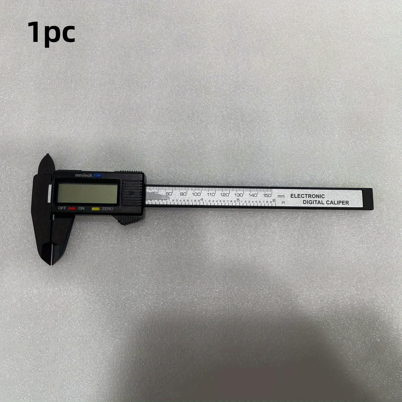 TEMU 1pc Carbon Fiber Caliper - Precision Lcd Vernier Micrometer For Metal/woodworking, Measuring Tool, 0-6 Inches/150mm Range (multifunctional Engineering Ruler)