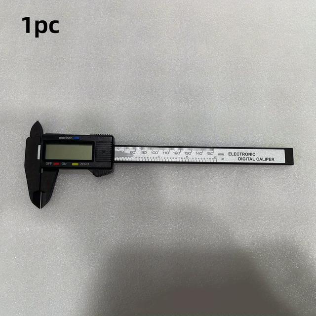 TEMU 1pc Carbon Fiber Caliper - Precision Lcd Vernier Micrometer For Metal/woodworking, Measuring Tool, 0-6 Inches/150mm Range (multifunctional Engineering Ruler)
