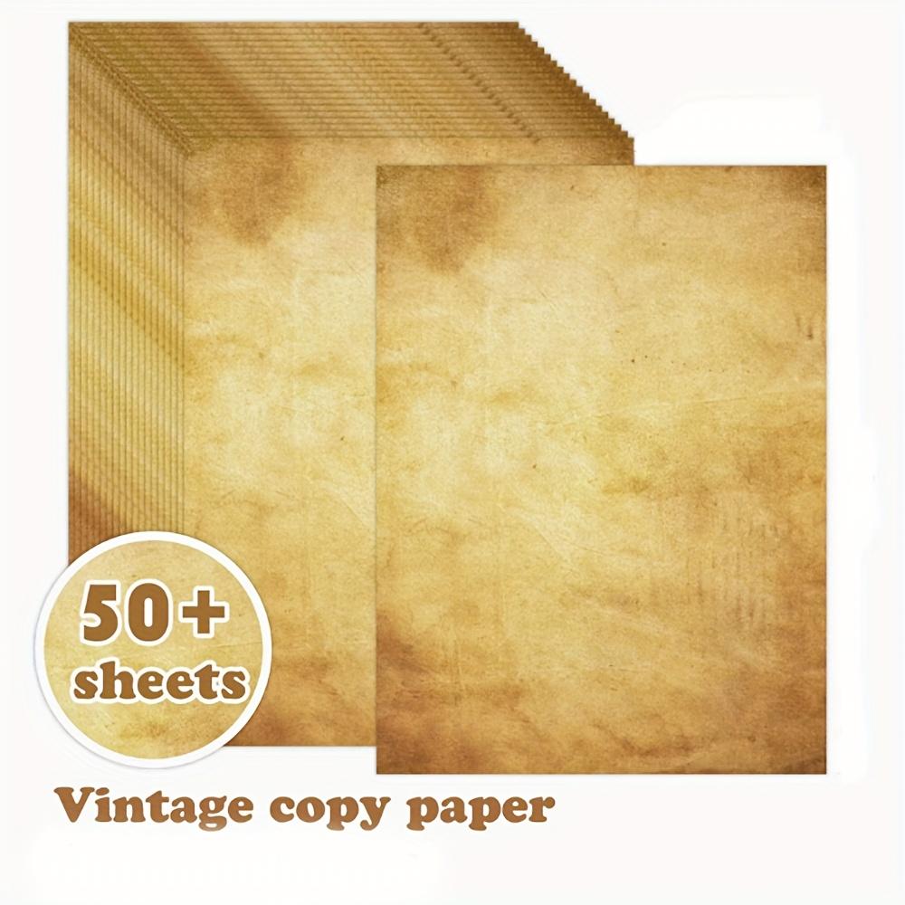 TEMU 50 Sheets Of A4 Double-sided Retro Stationery Paper - Over 50 Years Of Aged Parchment Texture, Premium Invitations, , Office And School Supplies, Office | Textured Paper | Nostalgic Aesthetics