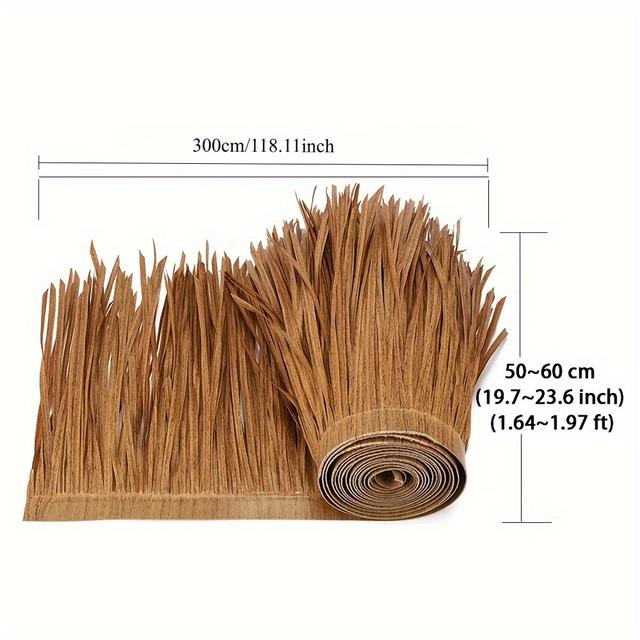 TEMU Diy Artificial Grass Roof Tile Roll - High-quality For Crafting Wooden Houses, Bars, Patios, And Party Decorations, , No Electricity Needed, Garden Decoration