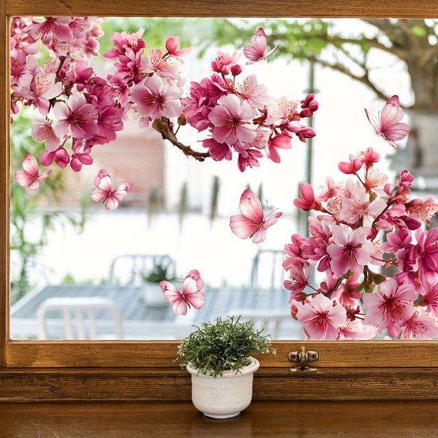 TEMU Creative Painted Window Stickers, Static Electricity Stickers, Bedroom, Living Room, Home Display Window, Background Wall Decoration And Stickers