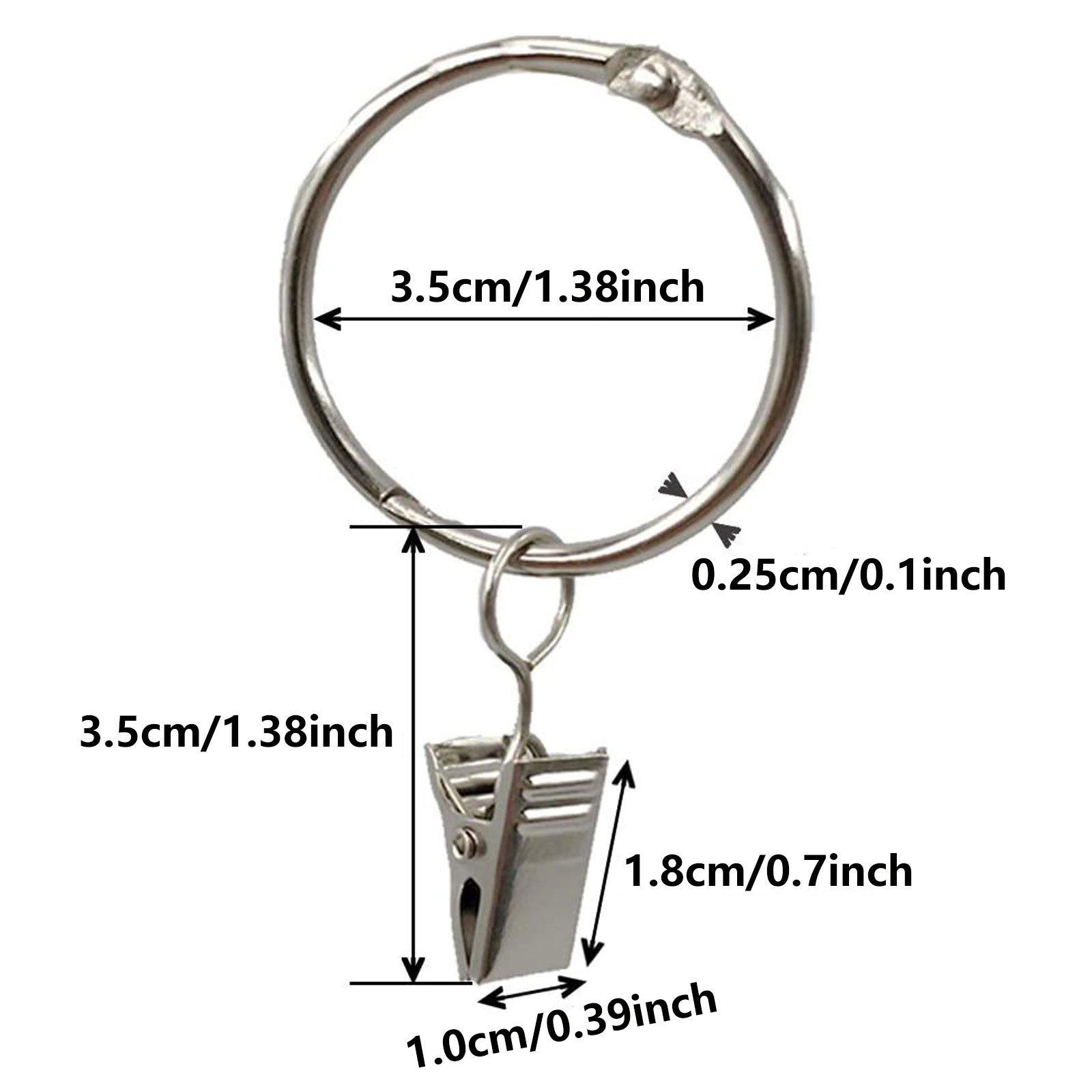TEMU 40pcs Metal Curtain Rings With 1.38 Inch Interior Diameter, Curtain Hooks, Shower Curtain Hanging Ring, Clip Rod Curtain Rings, Drapery Clips
