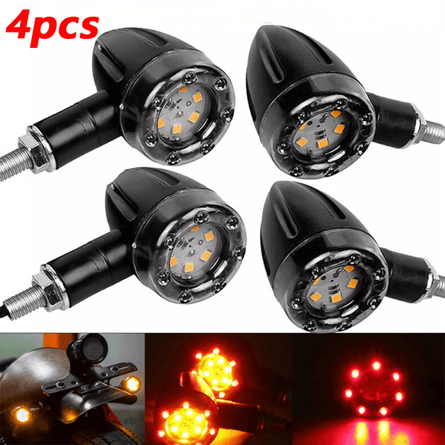 TEMU 4pcs-bullet Head Shape Car Led Red Yellow Light - , For Motorcycle Vehicle