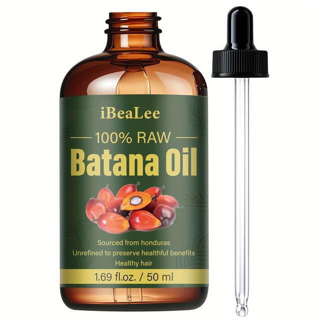 TEMU iBeaLee Óleo Batana - 50ml Óleo de Cabelo e Pestanas/Céu de Olhos Prensado a Frio, Condicionamento Profundo e Fortalecimento para os Tipos de Cabelo, , Encaracolado,