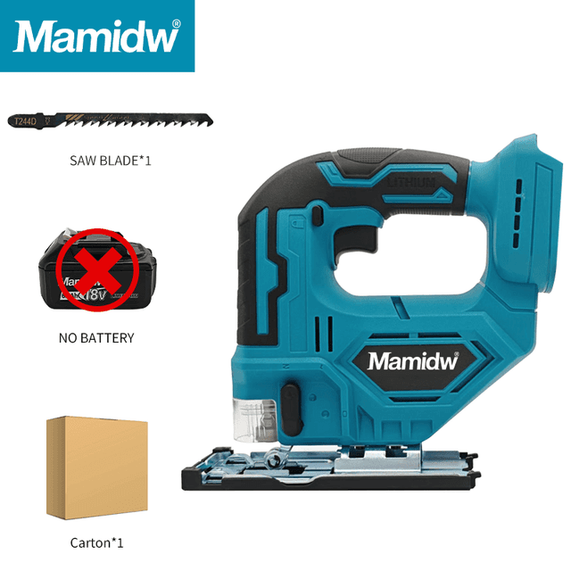 TEMU Mamidw Akku-Trennschneider mit Bürsten, 0°-45° Fasen, LED-Lichtband mit 3-fach verstellbaren Schienen, zum /Schwellen/Fasen/Kreisförmigen Schneiden (Nur Werkzeuge) für Makita 18V Akku