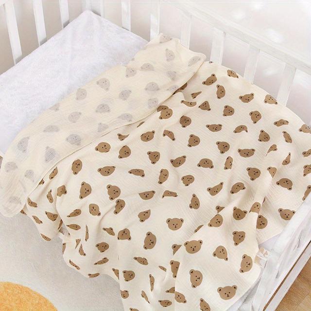 TEMU Soft Newborn Double Layer Swaddle Blanket Bath Towel - Super Compact, 100% Cotton, Mixed Colors With Cute Animal Patterns, Ideal For 0-3 Years Old, Cozy And Durable For Infants,