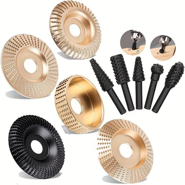 TEMU 10pcs Steel Woodworking Sanding Thorn Disc Set, Uncharged Sand Grit Material, For Wood Repair And Polishing