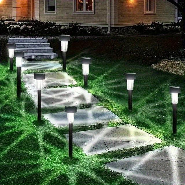 TEMU 10 Solar-powered Garden Lights - Energy-efficient Outdoor Pathway Lighting With Light Sensor, Gardens, , Walkways, Lawns, Landscaping, Homes, Patios, And