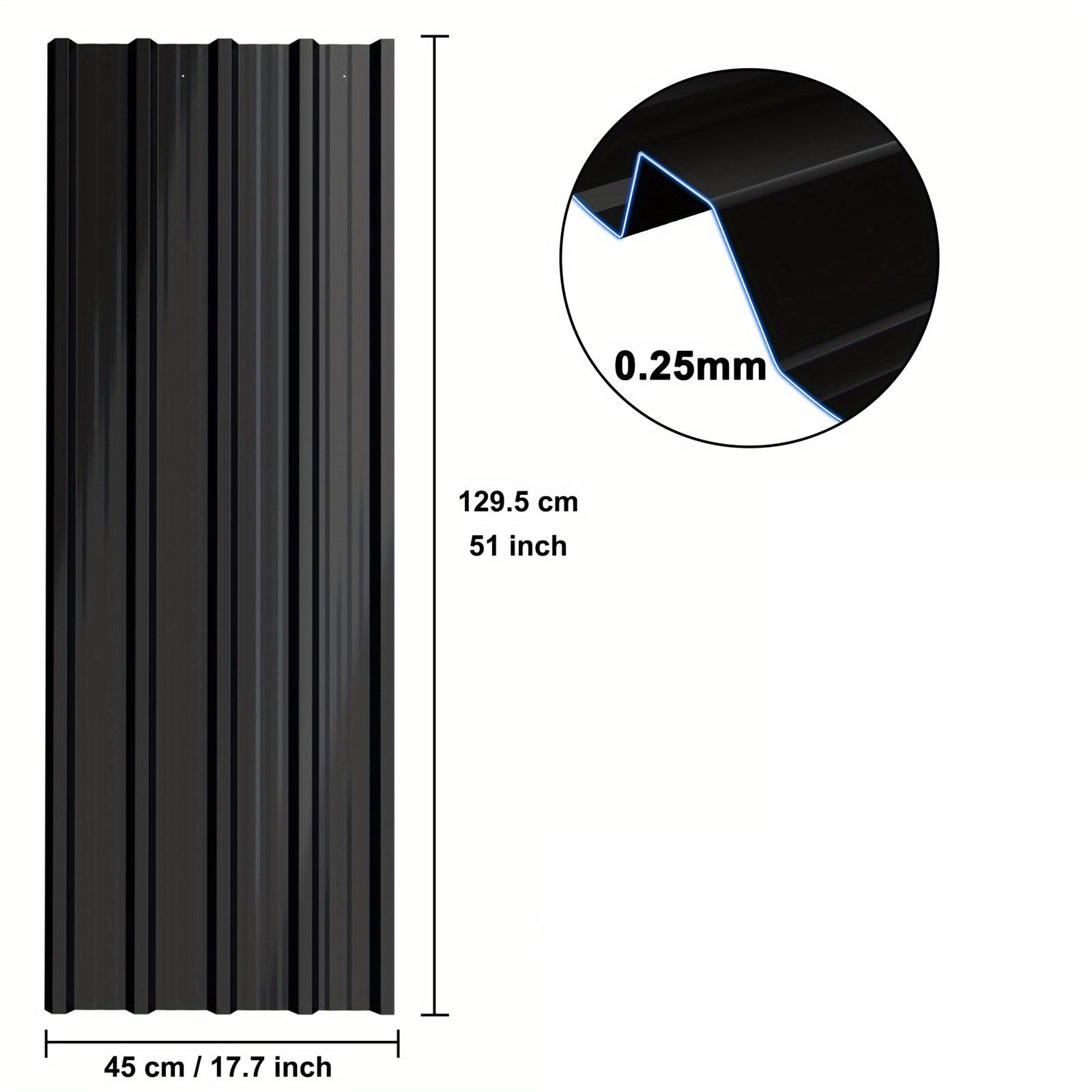 TEMU 12pcs Of Roofing Sheet Metal, Black/green, Metal Trapezoidal Sheet Corrugated Roofing Sheets 129x45cm, Galvanised Trapezoidal Sheets