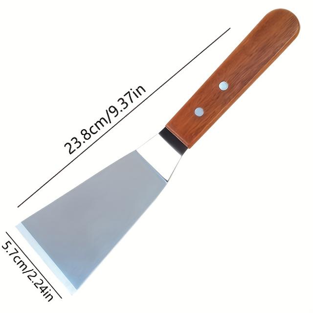 TEMU 1 Stück Edelstahl Bratspatel, Pfannkuchenwender, Steakspatel, Kuchenspatel, Küchenwerkzeug
