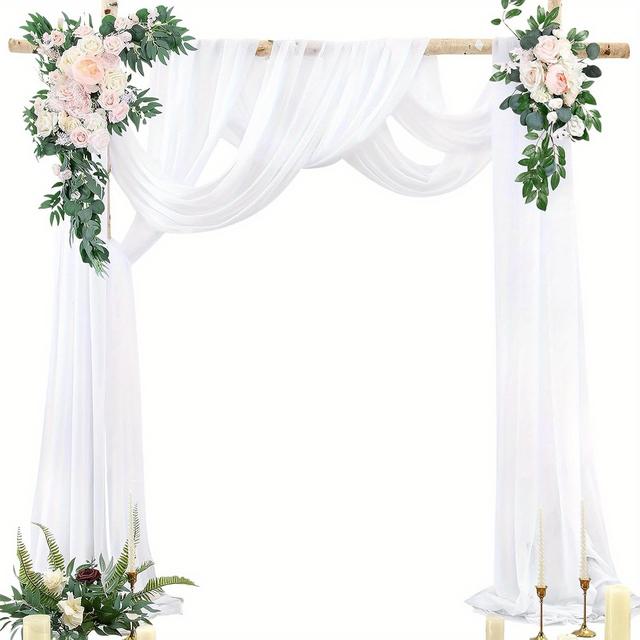 TEMU 2 Pack 75x600cm Wedding Arch Curtains- Weddings, Photography& Party Decor