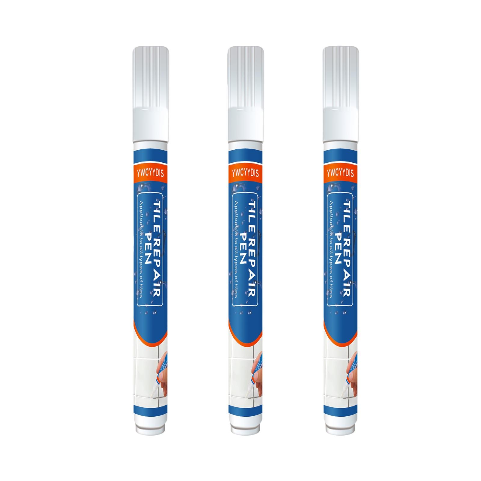 TEMU 3pcs White Grout Pen - Suitable For Bathroom And Kitchen Decoration, Can Hide The Of Joints, Enhance The Overall Texture, And Make Cleaner