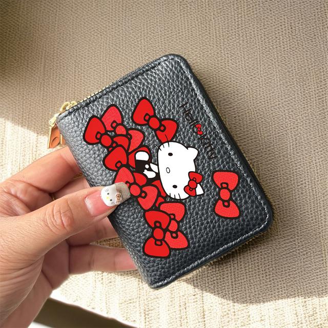 TEMU 1pc Valentine's Day Hellokitty Coin Purse With Multiple Card Slots, Accordion Style Wallet With Zipper, Multifunctional Clutch For Hiking, Easter