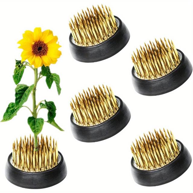 TEMU 5pcs Flower Frogs 34mm/1.34inch Diameter Ikebana Kenzan Flower Pin Frog Ikebana Flower Arransynthetic Gemstoneent Holder