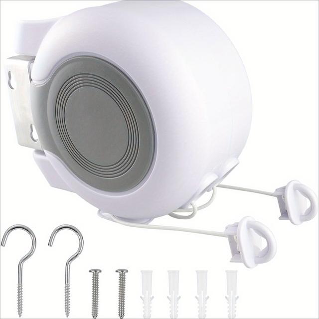 TEMU Stendibiancheria Pieghevole da 2X49 Piedi per Uso Interno ed Esterno, con Rete per Asciugare i Vestiti, Design Facile da a Parete e Installare, Stendini