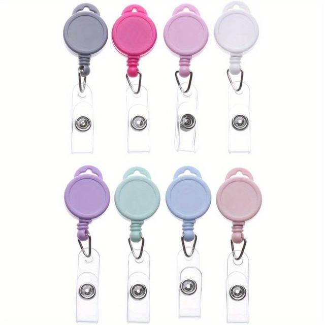 TEMU 8 Piezas de Portaidentificación Retráctil, Clips para Tarjetas de Identificación para Estudiantes, Profesores y Enfermeros en Oficinas o Escuelas