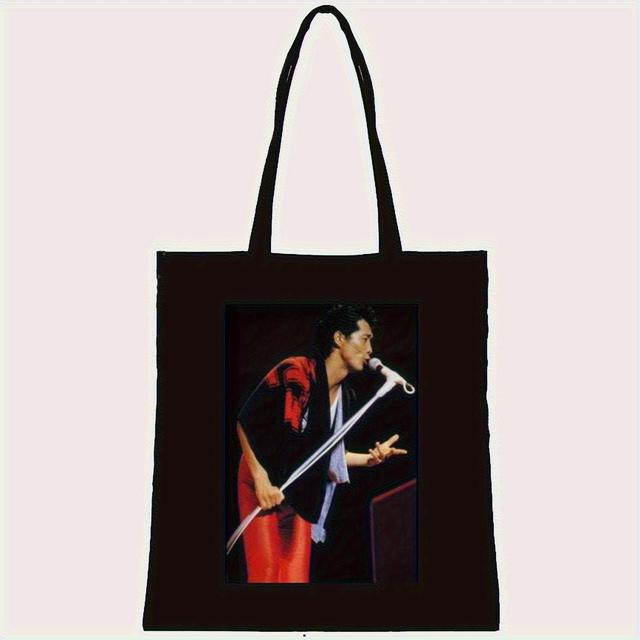 TEMU 女性用大容量軽量トートバッグ - 音楽ラフィック付きオープントップショルダーバッグ、日常使いに便利な広々としたコンサートバッグ、洗濯機対応 - 音楽愛好家＆に最適、鮮やかなデザイン