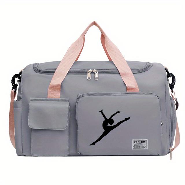 TEMU Leichte Oxford-Stoff-Tanztasche mit Schuhfach & verstellbarem Schultergurt - Balletttänzer-Silhouetten-Design für Gym, Reisen, Pendeln, Büro & Freizeitnutzung, für Teenager