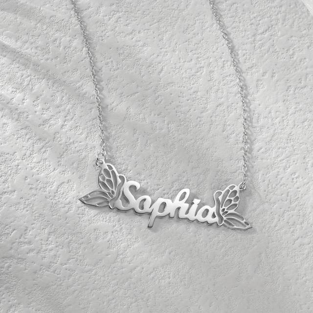 TEMU Stainless Steel Custom English Letter Pendant Necklace Personalized Cute Nameplate Necklace Jewelry Accessories (english Only), For Teenager