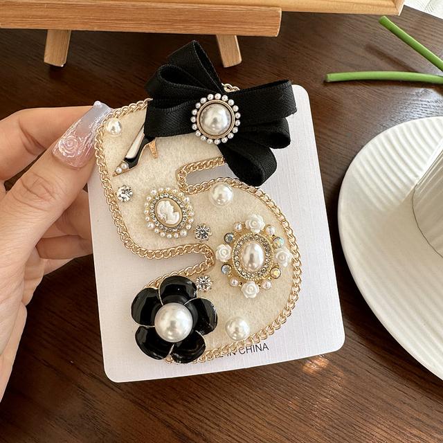 TEMU レディース ト ヴィンテージ ル ピン - 大型5文字デザイン メッキトーンリボン付き / メッキ / KCメッキ亜鉛合金ジュエリー, ル＆日常アクセサリー, かわいいピン, 洋服用かわいいピン, , 裁縫用