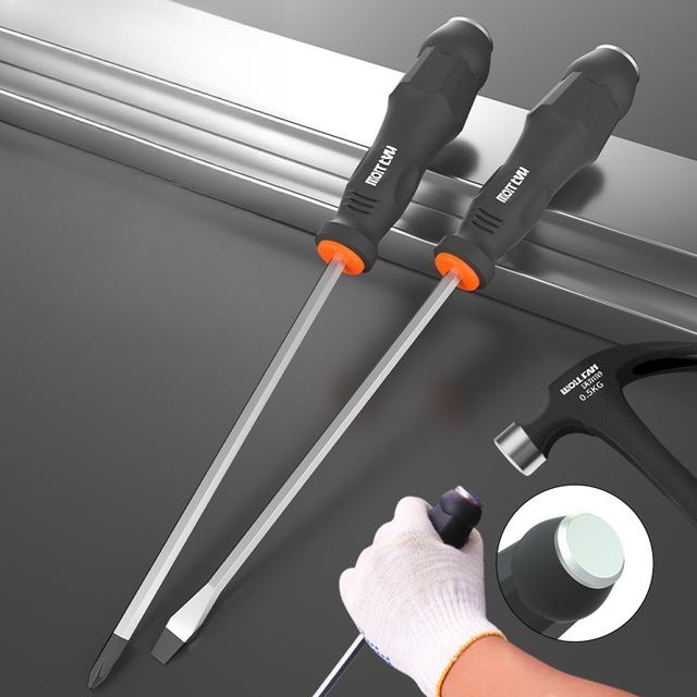 TEMU 전문가용으로 설계된 스틸 스크루드라이버 2개 세트. 미끄럼 방지 그립과 명시된 사양이 특징이며, 십자 드라이버 및 일자 드라이버 모두 포함되어 있으며 가정 및 산업용 애플리케이션에 적합합니다.