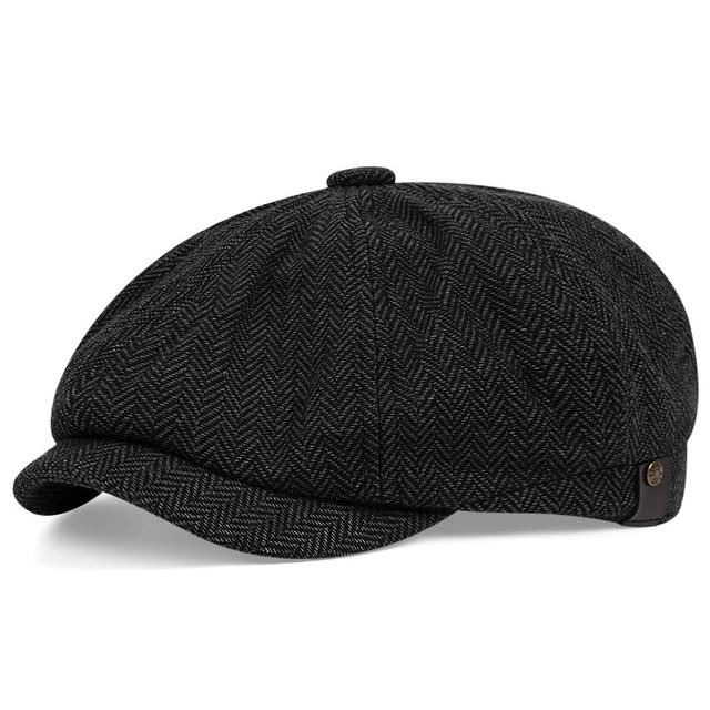 TEMU 2 Styles Men's And Women's Herringbone Hat | Classic -panel Newsboy | Vintage