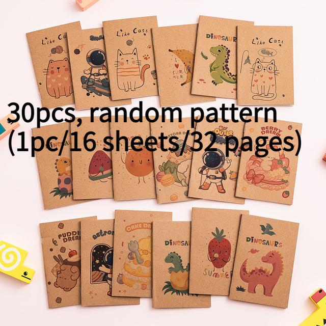 TEMU 30/50 Random Patterns, Mini Notebook, Pocket Size Portable Diary, Blank Cartoon Notebook, Pocket Message Book, Suitable For School Office Use And Event Gifts
