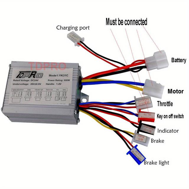 TEMU 24v 500w Brush Motor Speed Controller For Electric Scooter E Bike