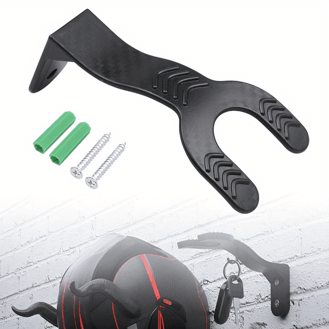 TEMU Durable Abs And Stainless Steel Motorcycle Helmet Hook Rack-multi-functional Wall-mounted Helmet, Luggage, Jacket, Key And Other Storage Rack, , Space-saving Design, Motorcycle Additions