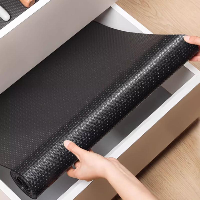 TEMU Forro de Cajón Impermeable y Grueso - Protector Antideslizante Fácil de Limpiar para Gabinetes, Estantes del Refrigerador, Encimeras, Armarios y Almacenamiento de Zapatos
