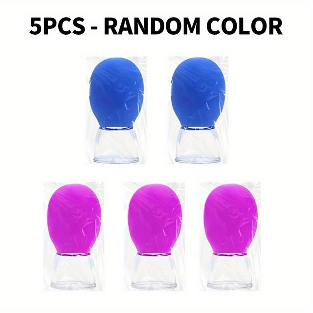 TEMU 5pcs Silicone Facial Cup Set - Vacuum Suction Massage Cup, Body, Neck, Eye, Massager For Face And Body Skincare Tools - Fragrance- Massager - Cordless, Portable & Detachable