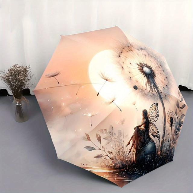 TEMU Un parapluie pliant compact avec une fée aux ailes ressemblant à un , contre un . C'est un article d'extérieur , adapté à toutes les , ce qui un pour Noël, les anniversaires ou les festivals.