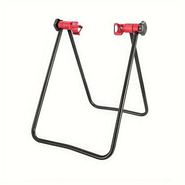TEMU Adjustable U-shaped Bike Repair Stand - Portable Abs Utility Rack With Wheel Alignment Tool, Heavy-duty Black Metal Frame For Mountain & Road Bikes, Garage & Outdoor Workshop Use