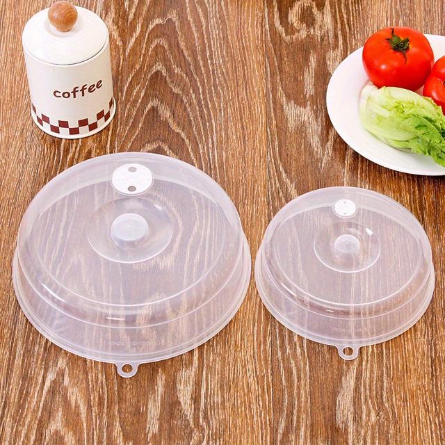 TEMU 2pcs Microwave Fresh-keeping Lids, Bowl Covers, Transparent Plastic Lids, Suitable For Kitchen Home Fresh-keeping