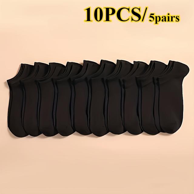 TEMU 10 unidades/5 pares de calcetines cortos para , transpirables y ligeros, que absorben la humedad y el , fáciles y versátiles, de color sólido