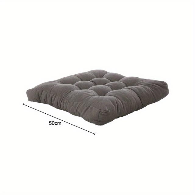 TEMU 1pc Grey Cozy Washable Office Chair Cushion - Soft Polyester Seat Pad, 50x50cm, Portable & Comfortable For Desk Chairs, Only, Chair For Desk