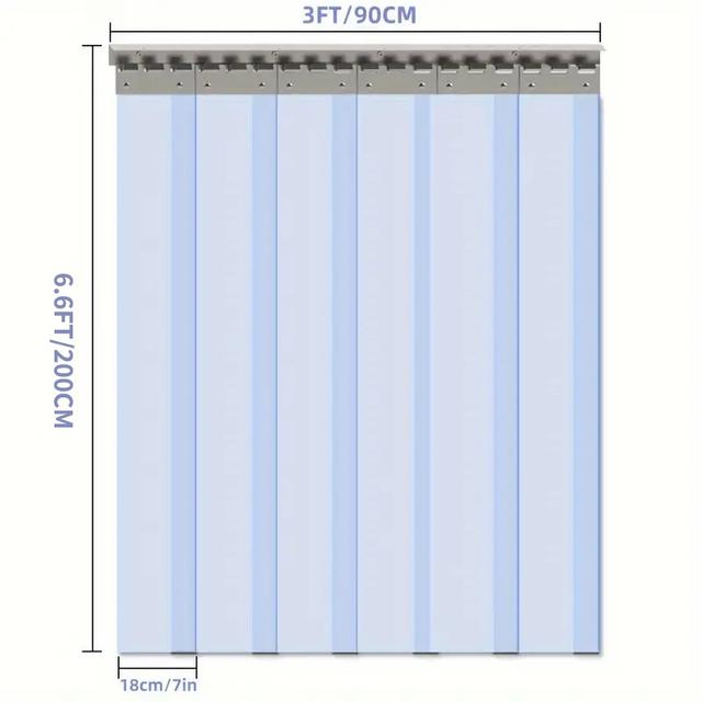 TEMU 6-pack Transparent Pvc Door Curtains Roll - Commercial Grade For Refrigerator, Freezer, Garage, Warehouse - Uncharged, No Battery Required, Standard Door Size