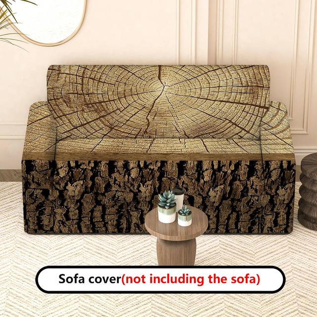 TEMU غطاء أريكة بنمط خشب من خشب الخشب - مريح، خفيف الوزن مع مقاس مطاطي، قابل للغسل في الغسالة، مثالي لتزيين غرفة المعيشة والدراسة، واقيات أريكة للمنطقة المحيطة بالكنبة