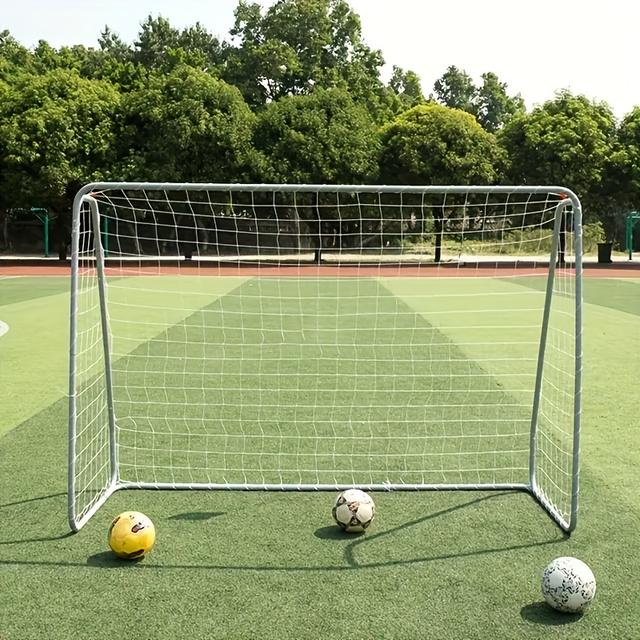 TEMU Portable Soccer Training Goal Net - No Heavy Frame Needed, Foldable And Lightweight, Ideal For Backyard, Beach, And Park Use - White Soccer Goal For Solo Or For Teens And Adults