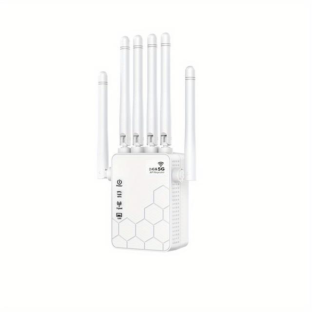 TEMU Momoter-1200mbps-supports Wifi6 -wifi Extender, Wifi , Wifi 2.4 And 5ghz (9000 ), Wifi Signal Strong Penetration 35 Devices 4 Setting, 4 360° Full Coverage, Supports Ethernet Port