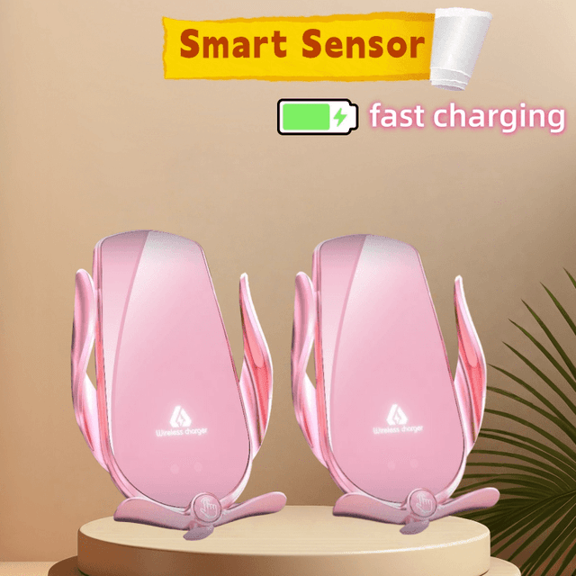 TEMU Set Of 2 Fully Automatic Infrared Vent Mounts For Charging, Car Phone Holder, Rapid Wireless Charger, Compatible With For All Smartphone Models