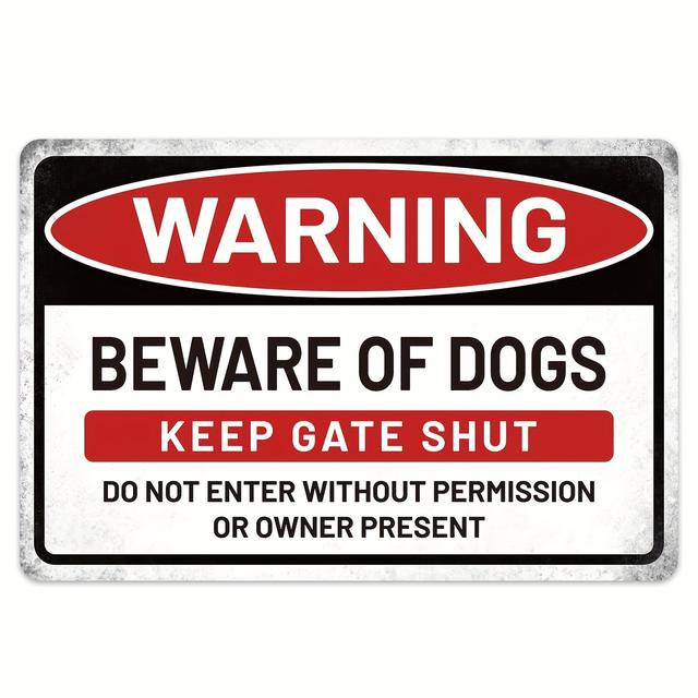 TEMU 2d Flat, 2d Flat 1pc Beware Of Dog Aluminum Sign Rustic 20.32x30.48cm Warning Sign For Man Cave Bar Or Home Decor Durable Indoor Outdoor Aluminum Wall Art Aluminum Outdoor Decor, 2d Flat