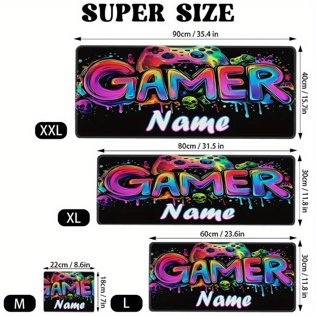 TEMU Custom Text Mouse Pad - 2d Flat Xxl/xl L Big Large Gaming Design, Cute Christmas & Thanksgiving Theme Extra Long Office Desk Mat For Boyfriend Girlfriend , 2d Flat
