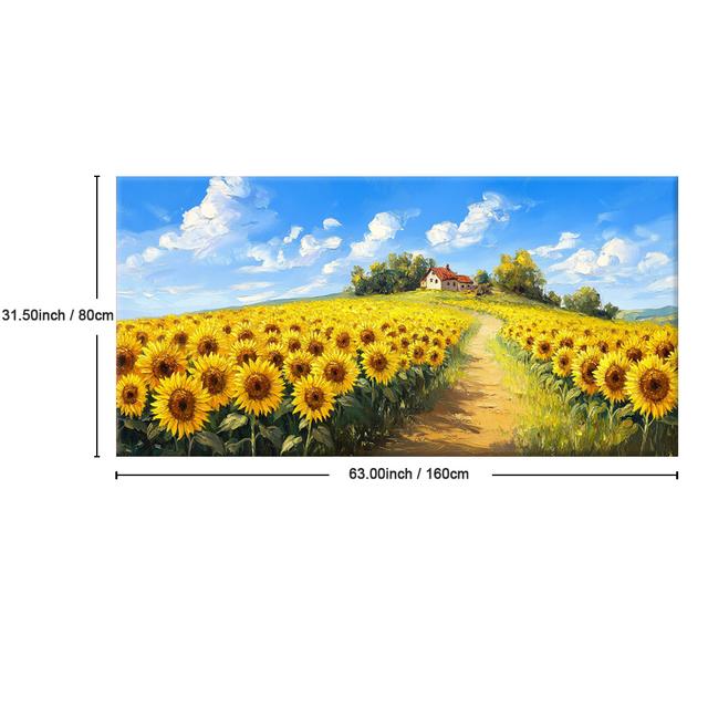 TEMU 밭 액자 캔버스 아트 - 거실, 침실, 욕실을 위한 러스틱 풍경 벽 장식 | 모던 홈 에스테틱 선물